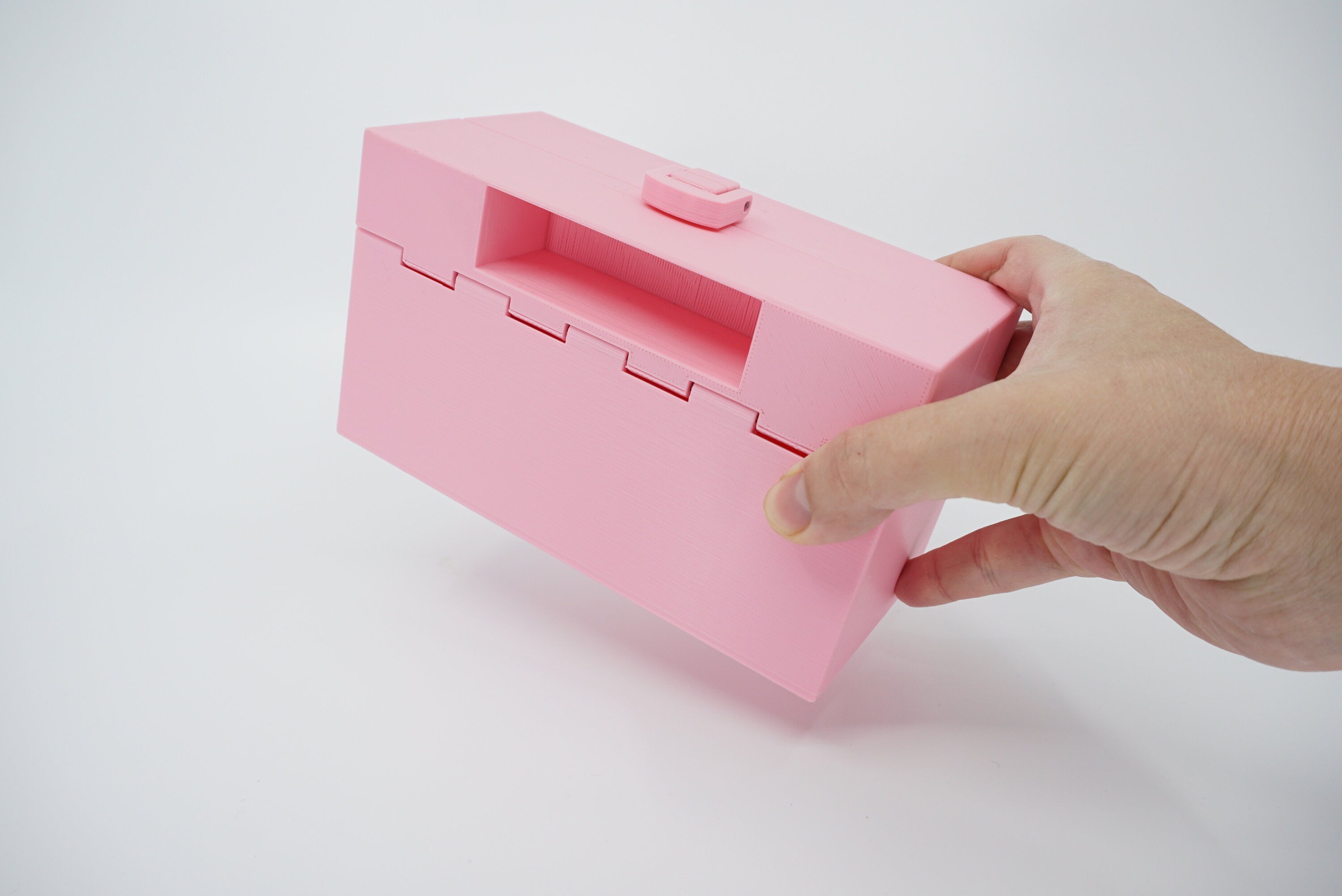 Organized Clutch Purse - Built-in Wallet, Sturdy, Dividers, Minimalist, 3D Printed - Small Handbag - Pink