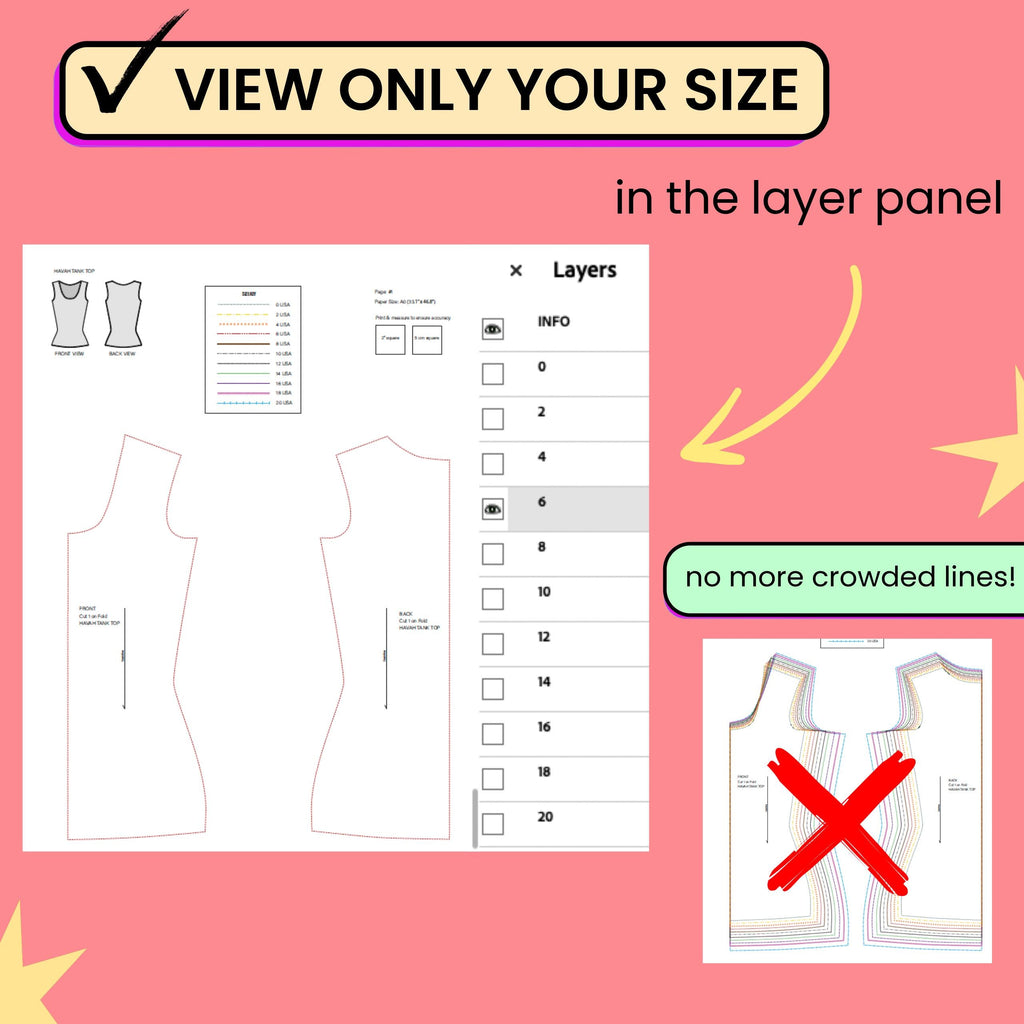 Tank Top Sewing Pattern: Easy PDF with Video Tutorial (XXS-XXL)
