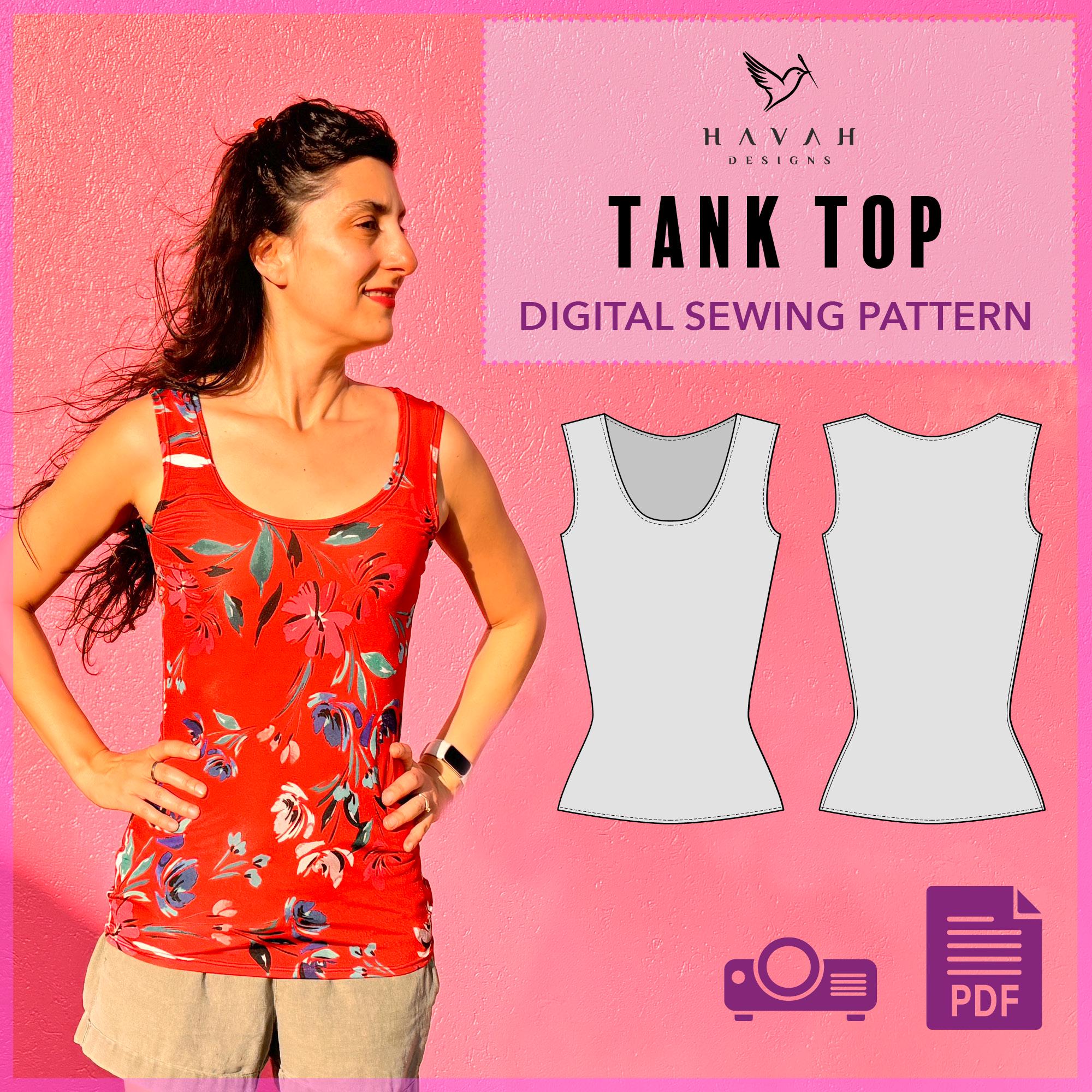 Tank Top Sewing Pattern: Easy PDF with Video Tutorial (XXS-XXL)