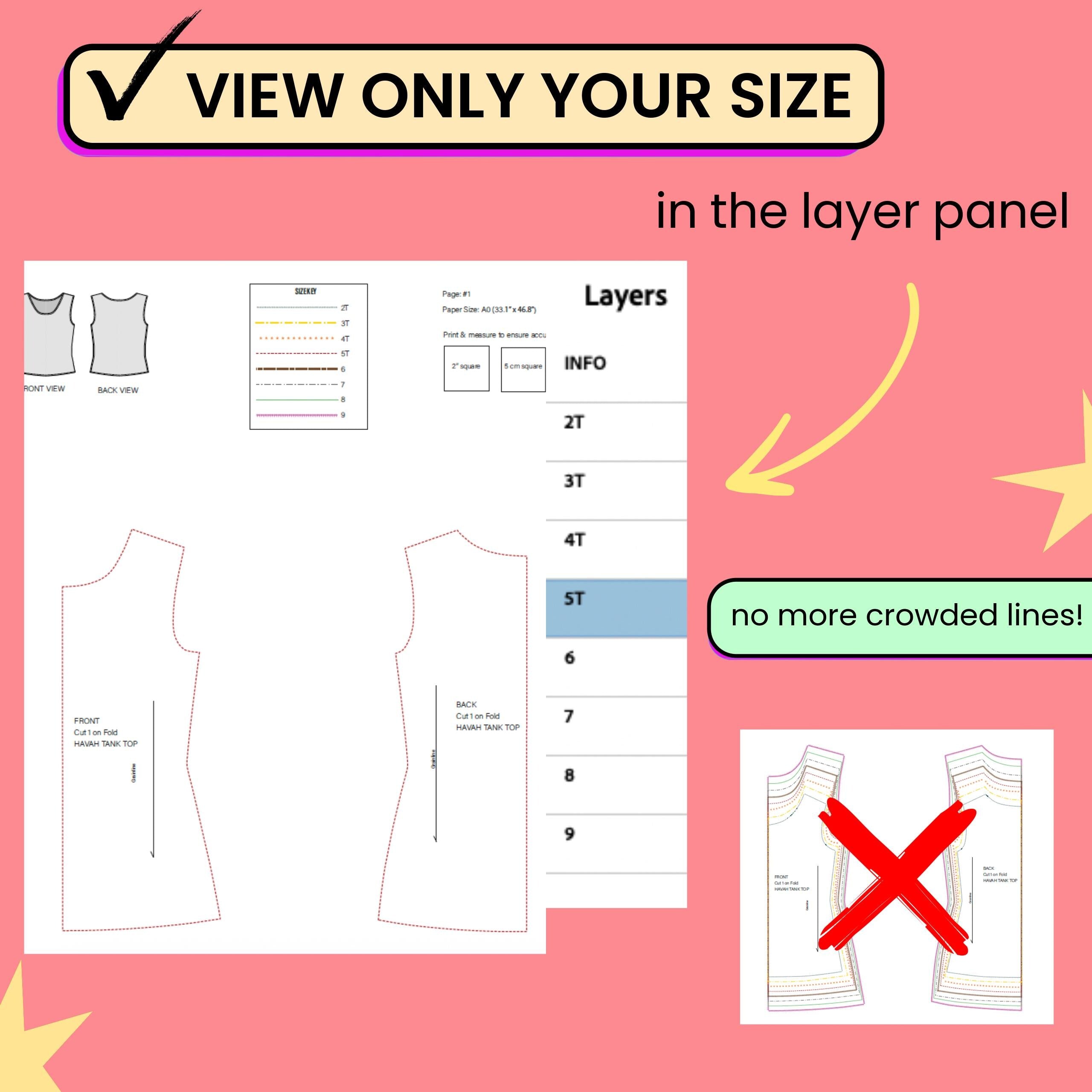 Kid's Tank Top - Sewing Pattern With Video Tutorial -  PDF, A4, A0, Projector, Vector & SVG - Easy Instructions, Sizes 2T-9