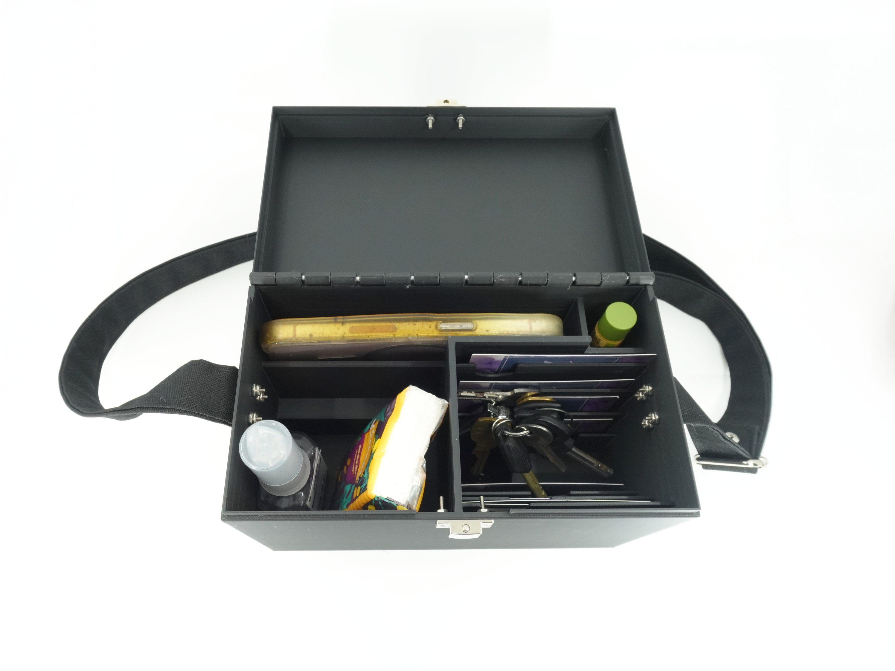 Miss Utility - Black Purse With Sturdy Compartments, Built-In Wallet & Organizer