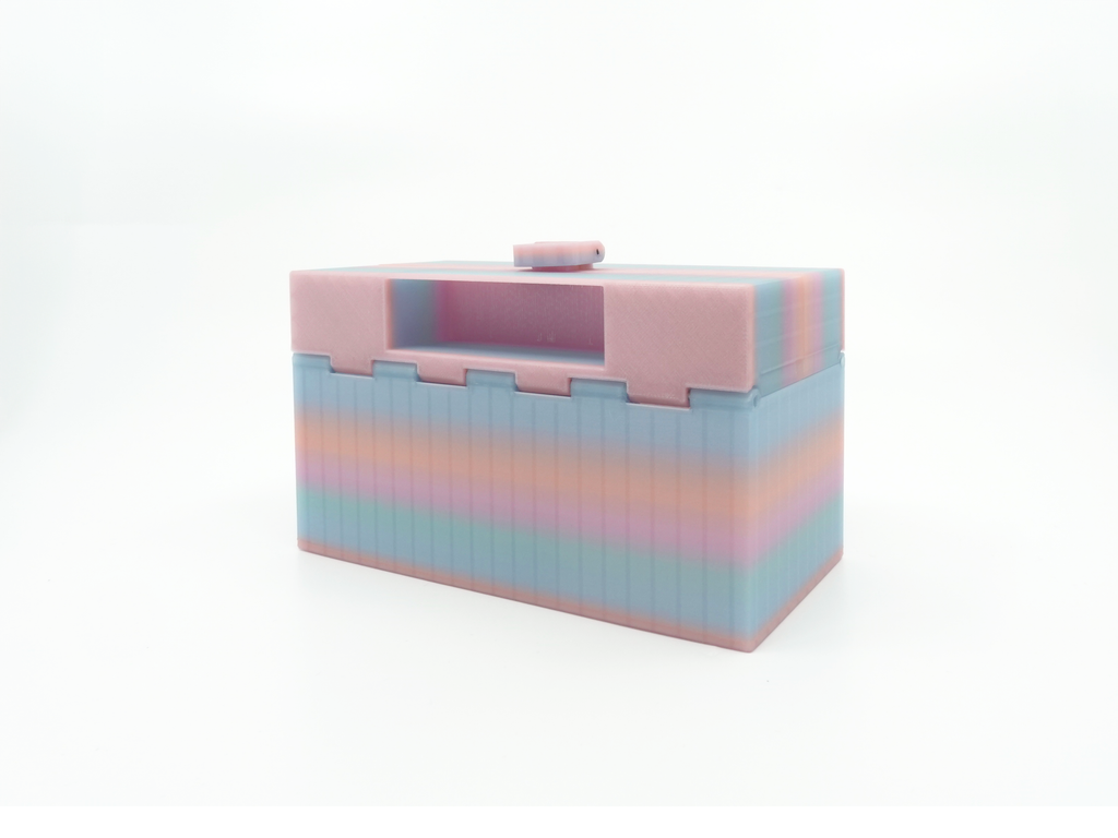 Organized Clutch Purse - Built-in Wallet, Sturdy, Dividers, Minimalist, 3D Printed - Small Handbag - Candy Gradient, Pink & Blue