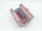 Organized Clutch Purse - Built-in Wallet, Sturdy, Dividers, Minimalist, 3D Printed - Small Handbag - Candy Gradient, Pink & Blue