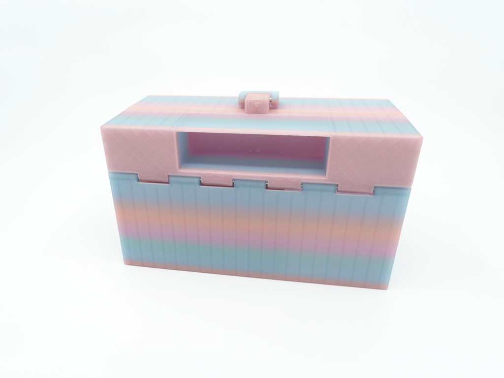 Organized Clutch Purse - Built-in Wallet, Sturdy, Dividers, Minimalist, 3D Printed - Small Handbag - Candy Gradient, Pink & Blue
