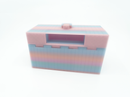Organized Clutch Purse - Built-in Wallet, Sturdy, Dividers, Minimalist, 3D Printed - Small Handbag - Candy Gradient, Pink & Blue