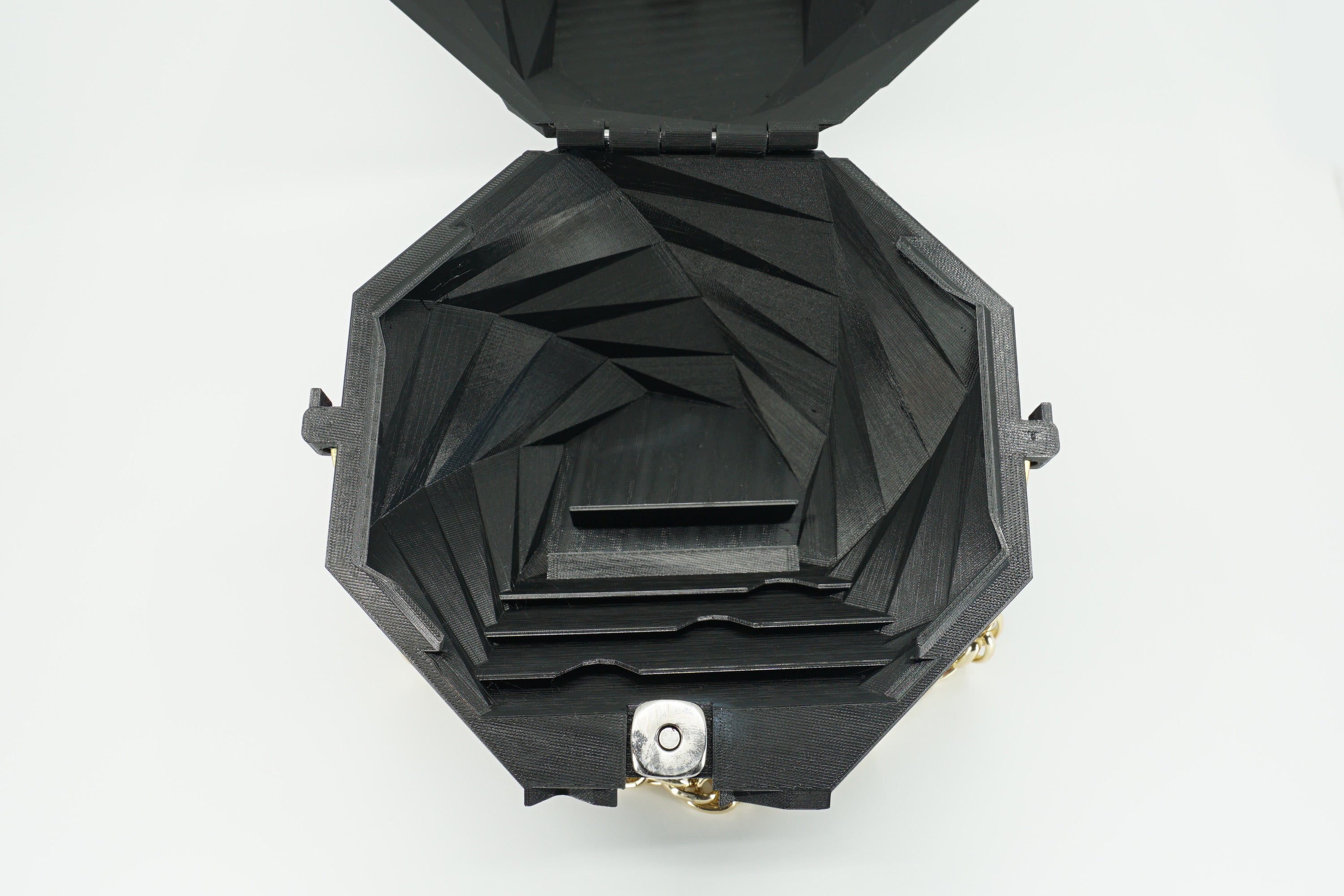 Geometric Purse - Black, Built in Wallet - 3D Printed
