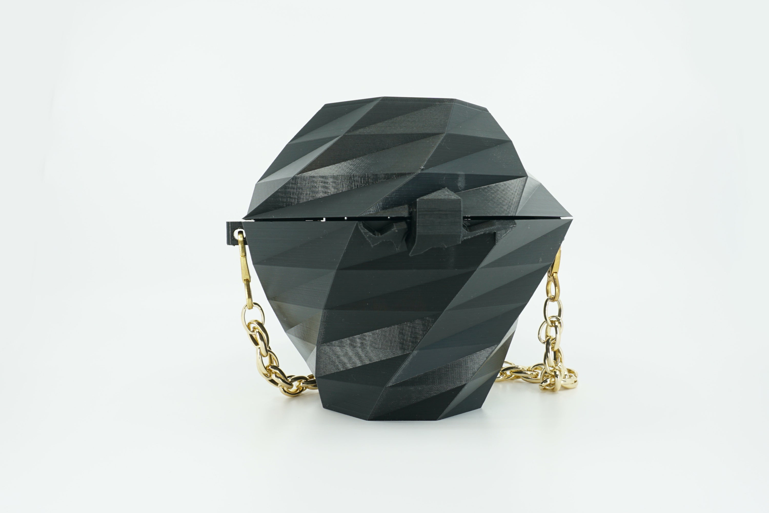 Geometric Purse - Black, Built in Wallet - 3D Printed