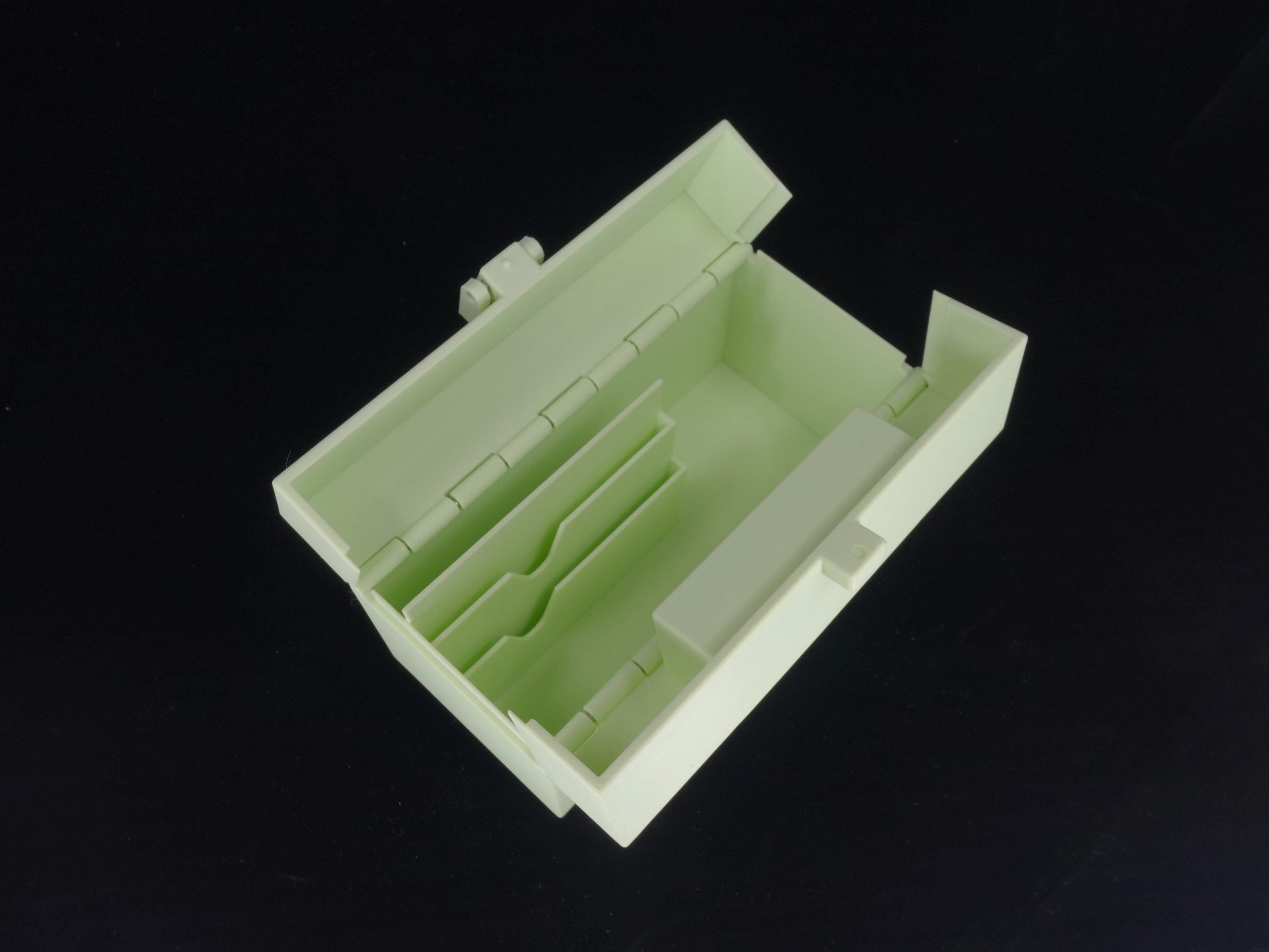 Organized Clutch Purse - Built-in Wallet, Sturdy, Dividers, Minimalist, 3D Printed - Small Handbag - Light Lime, Glow-In-The-Dark