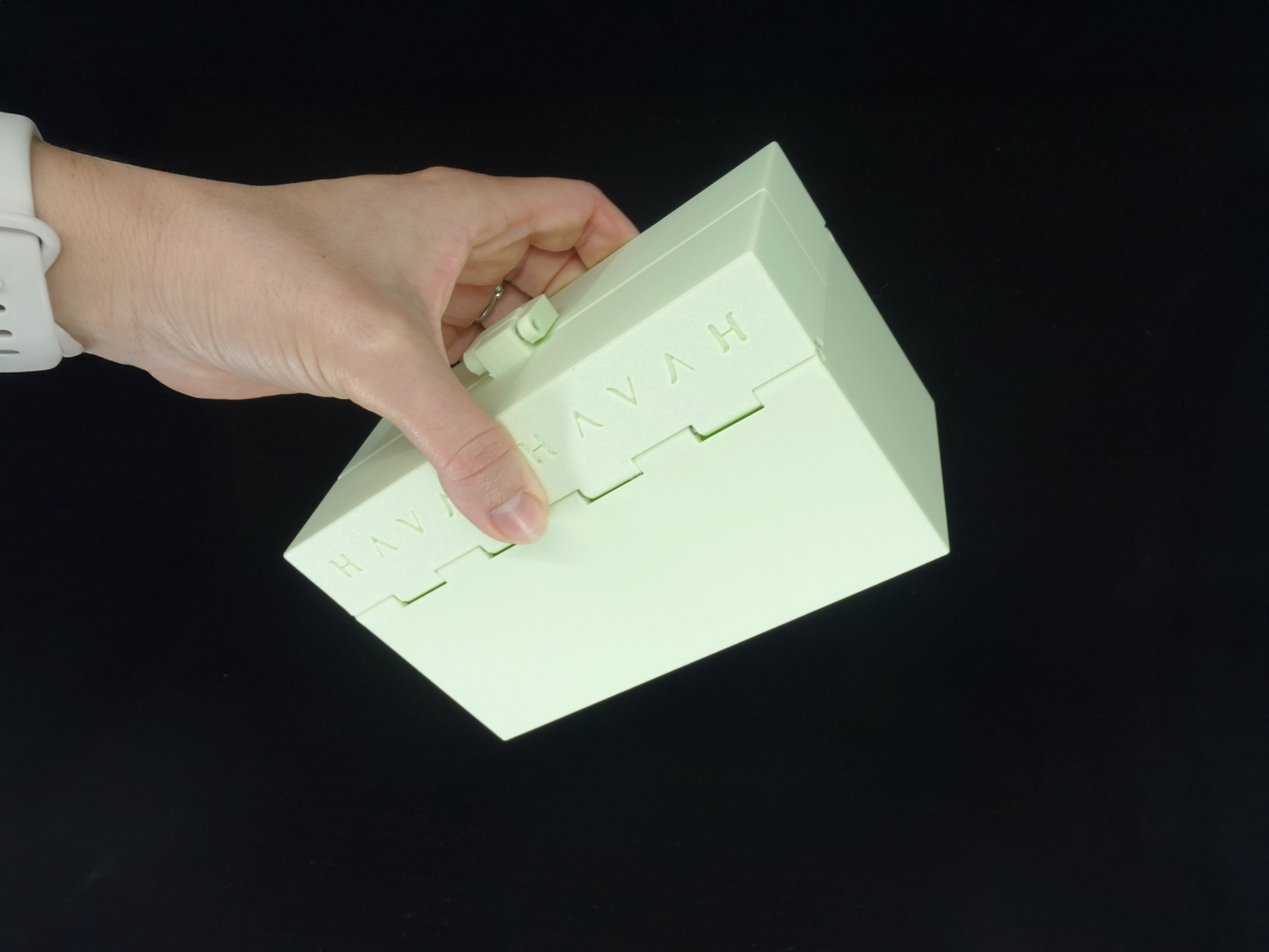 Organized Clutch Purse - Built-in Wallet, Sturdy, Dividers, Minimalist, 3D Printed - Small Handbag - Light Lime, Glow-In-The-Dark