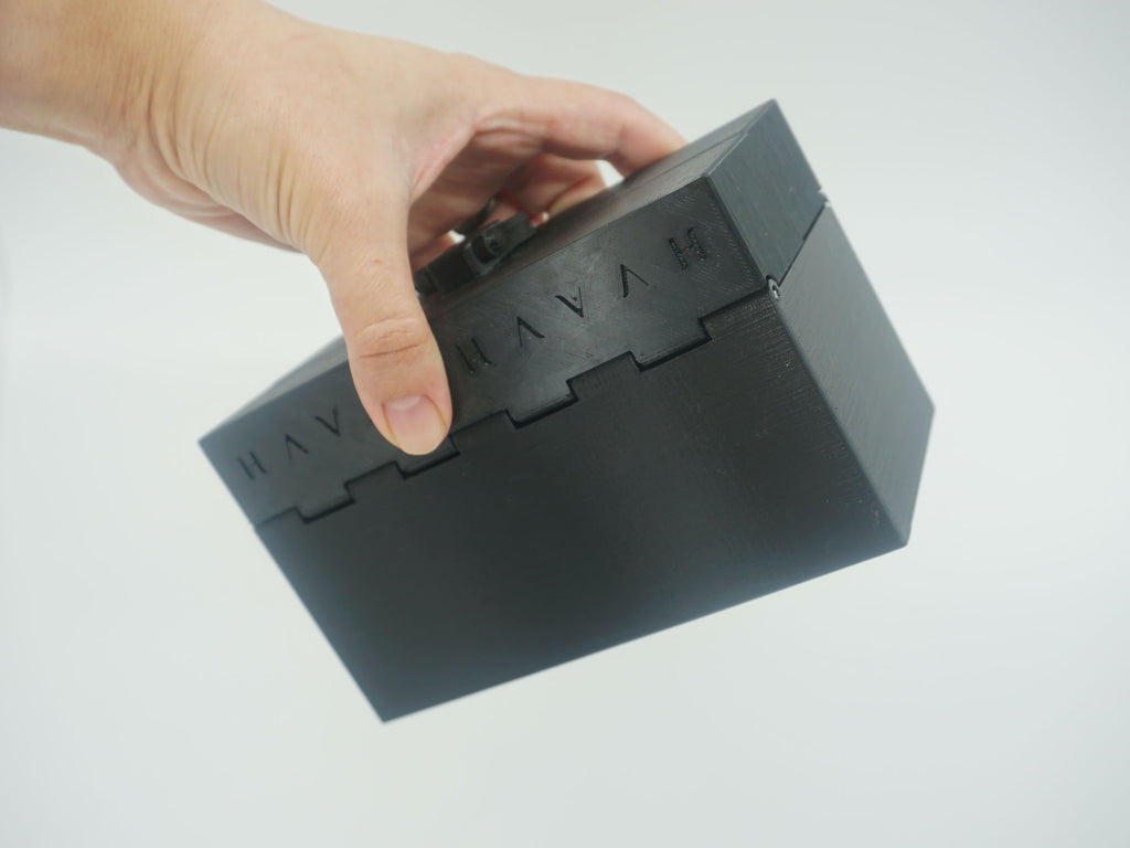 Organized Clutch Purse - Built-in Wallet, Sturdy, Dividers, Minimalist, 3D Printed - Small Handbag - Black