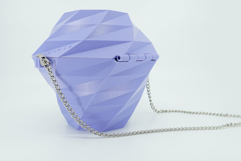 Geometric Purse - Purple, Built in Wallet - 3D Printed