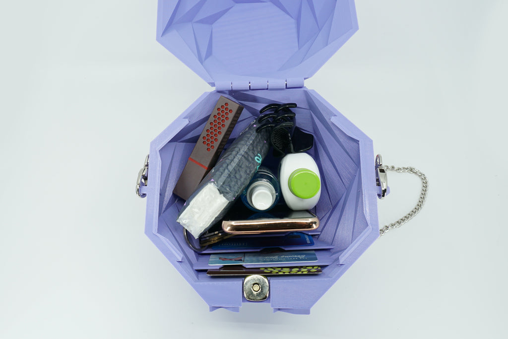 Geometric Purse - Purple, Built in Wallet - 3D Printed