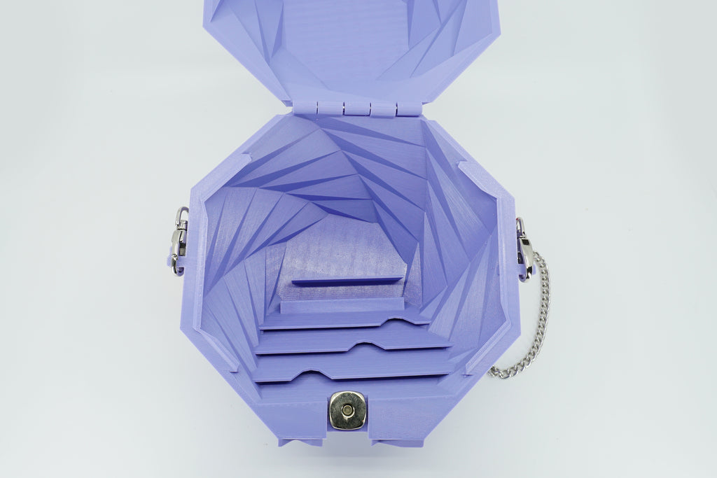 Geometric Purse - Purple, Built in Wallet - 3D Printed