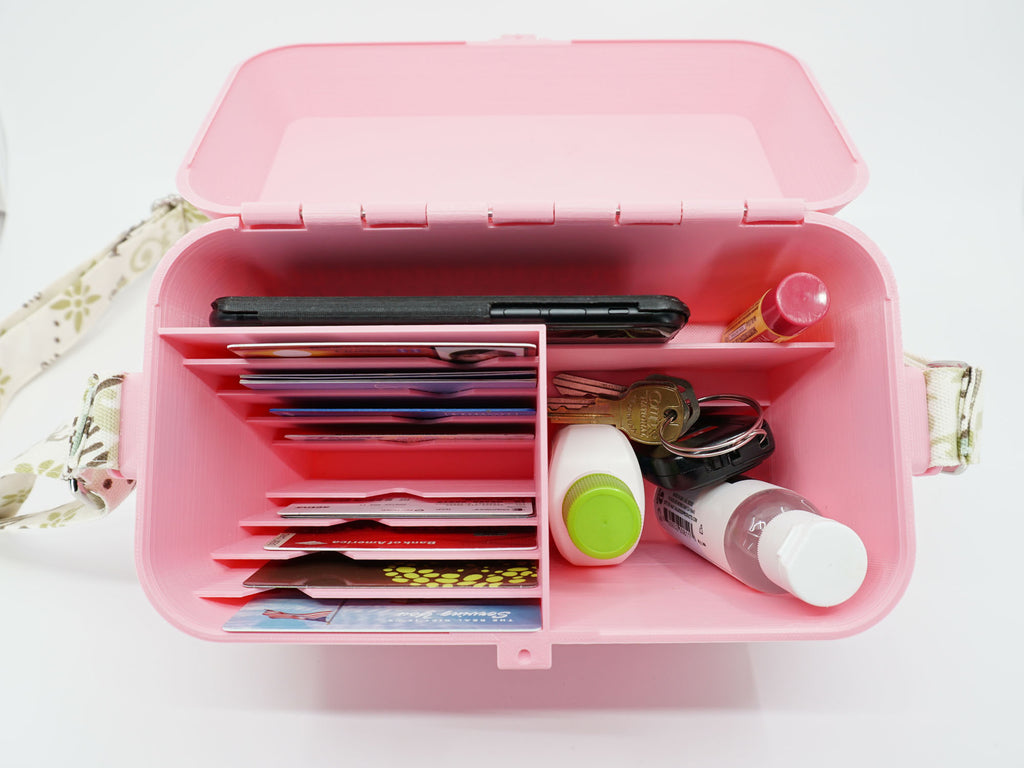 Pink Diamond Handbag - Organized, Lots of Pockets, Compartments & Dividers, Built in Wallet, Unique