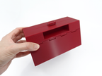 Organized Clutch Purse - Built-in Wallet, Sturdy, Dividers, Minimalist, 3D Printed - Small Handbag - Red