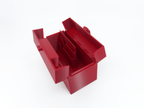 Organized Clutch Purse - Built-in Wallet, Sturdy, Dividers, Minimalist, 3D Printed - Small Handbag - Red