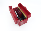 Organized Clutch Purse - Built-in Wallet, Sturdy, Dividers, Minimalist, 3D Printed - Small Handbag - Red
