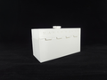 Organized Clutch Purse - Built-in Wallet, Sturdy, Dividers, Minimalist, 3D Printed - Small Handbag - White